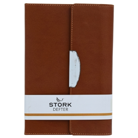 STORK Termo Deri Mıknatıs Kapaklı Defter (Kahverengi)
