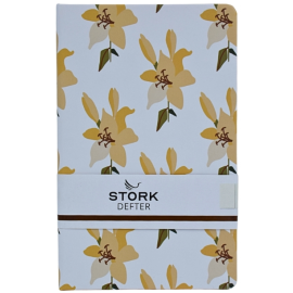 STORK Kuşe Sert Kapaklı Defter - Zambak Çiçek Temalı