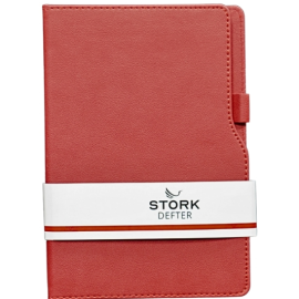 STORK Termo Deri Sert Kapak Defter- L Model (Kırmızı)